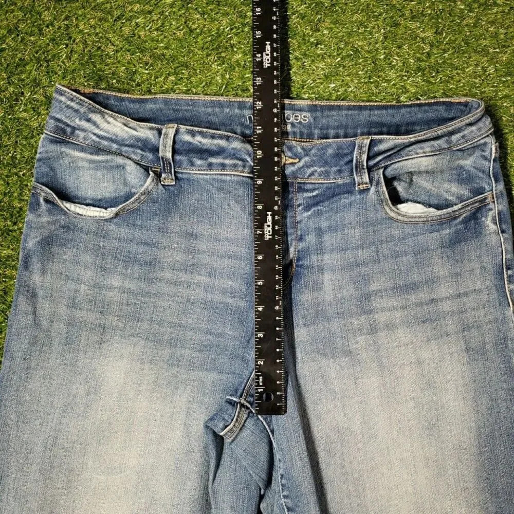 Maurices Womens sz XL Reg Jeans Mid Rise Dark Wash Faded Denim Skinny - Picture 8 of 9